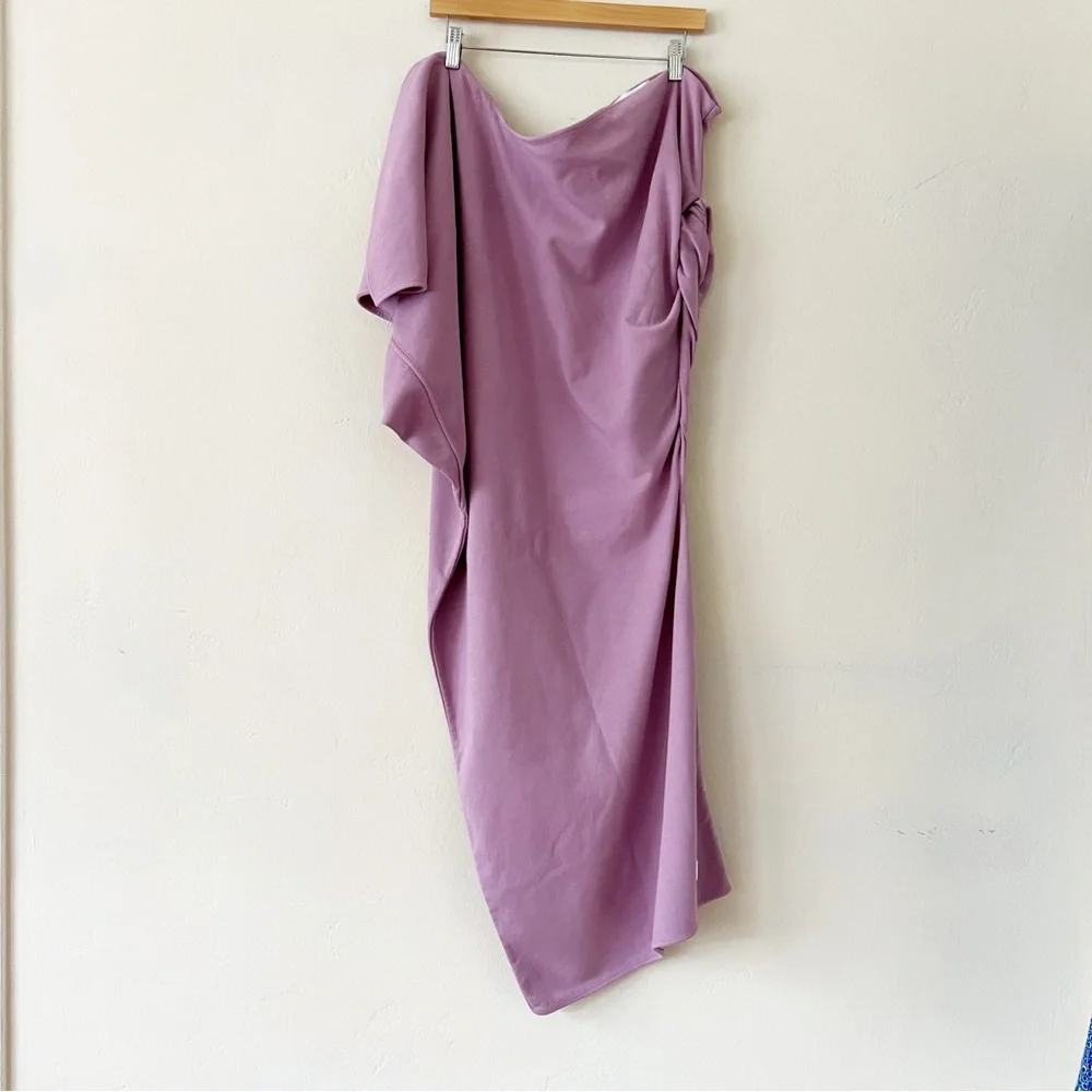 The Attico Asymmetric Draped Cotton-Jersey Mini Dress - Picture 5 of 13